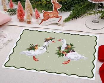 Christmas Placemats With Goose Design, 2 of 3
