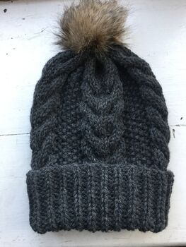 Suffolk Cabled Beanie Hat Knitting Kit, 4 of 6