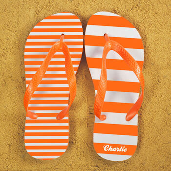 Personalised Striped Flip Flops, 2 of 5