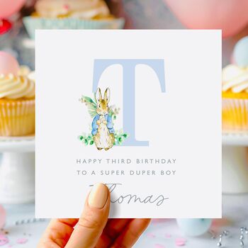 Flopsy Bunny Initial Birthday Card *Fully Personalised, 2 of 2