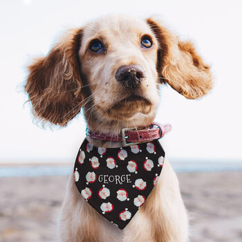 Personalised Santa Black Dog Bandana, 2 of 3