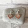 Handmade Copper Aluminium Heart Dangle Earrings, thumbnail 3 of 7