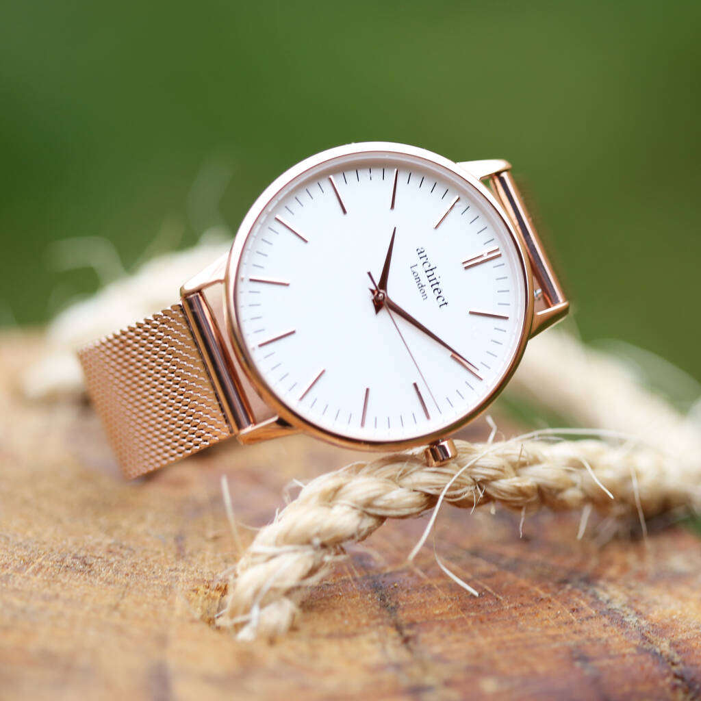 Ladies Personalised Watch With Rose Gold Strap, 1 of 4