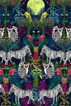 Under The Neon Moon Tropical Tea Towel, 2 of 3