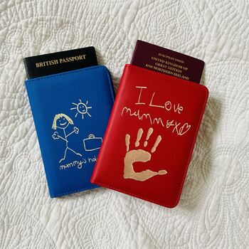 Passport Holder Engraved With Child's Drawing, 4 of 9