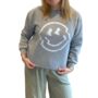 Smiley Face Grey Sweatshirt – Cosy Gift With Good Vibes Summer Sale, thumbnail 2 of 3