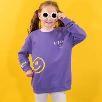 Children's Personalised Scribble Smiley Sweatshirt, 5 of 12