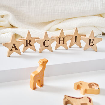 Personalised Wooden Star Letter, 2 of 5