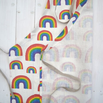 Personalised Rainbow Linen Apron, 5 of 10