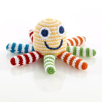 Handmade Octopus Yellow Fair Trade Toy, 2 of 4