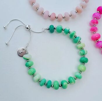 Rainbow Opal And Sterling Silver Slider Bracelet, 2 of 3
