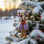 Handmade Felt Donner The Neon Reindeer Decoration, thumbnail 3 of 3