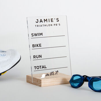 Personalised Triathlon Personal Best Sign, 4 of 9