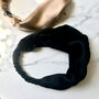Mulberry Silk Twisted Turban Headband In Midnight Black, thumbnail 4 of 4