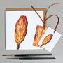Card With Protea Bud Illustration, thumbnail 2 of 3