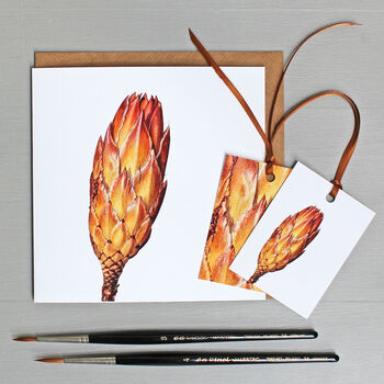 Card With Protea Bud Illustration, 2 of 3