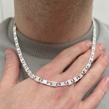 925 Sterling Silver Smile Chain Necklace For Men, 2 of 6