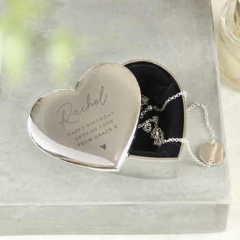 Personalised Message Silver Heart Trinket Box, 4 of 7