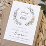 Periwinkle Wreath Wedding Evening Invitation, thumbnail 1 of 3