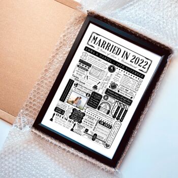 2022 Personalised 3rd Leather Anniversary Poster With Photo, 6 of 8