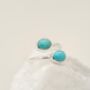 Open Adjustable Sterling Silver Turquoise Ring – Double Oval Gemstones, thumbnail 1 of 5