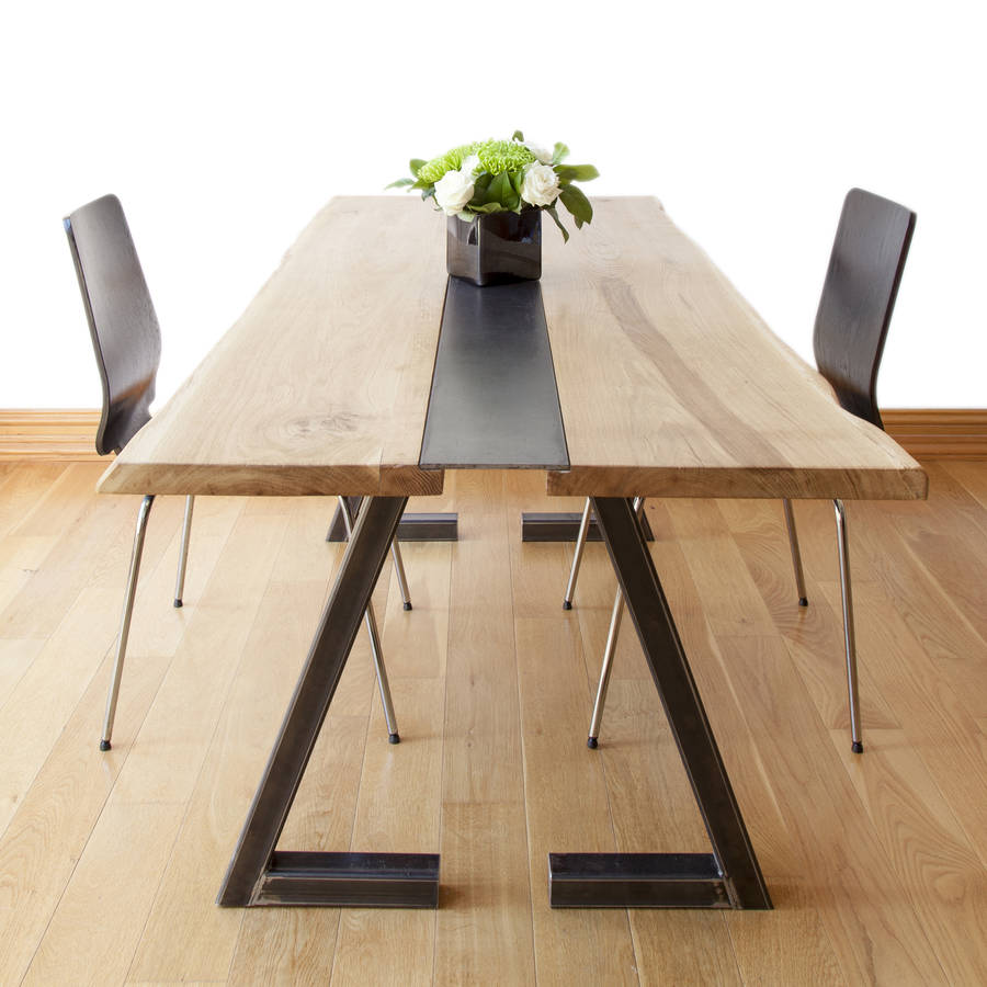 Z Kollektion Oak And Iron Dining Table By Oak & Iron Furniture