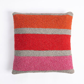Misty Rainbow Cushion Cover Knitting Kit Beginners, 3 of 6