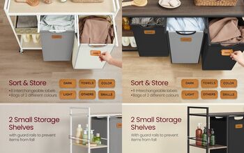 Rolling Laundry Sorter With Shelves And Labels, 5 of 7