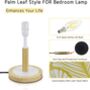 Table Bedroom Lamp With Palm Leaf Shade And Wooden Base, thumbnail 5 of 8