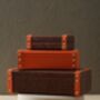 Handmade Neutral Leather Box Set With Gold Rivet Detail, thumbnail 4 of 6