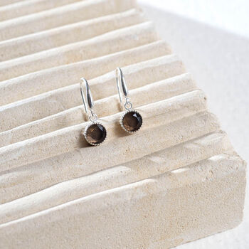 Barcelona Sterling Silver Birthstone Hook Earrings, 5 of 6