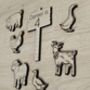 Wooden Farm Set Cake Charms, Wooden Animal Cake Set, thumbnail 2 of 3