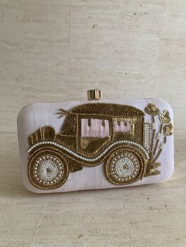 Doli Car Pink Handcrafted Rectangular Clutch Bag, 7 of 10