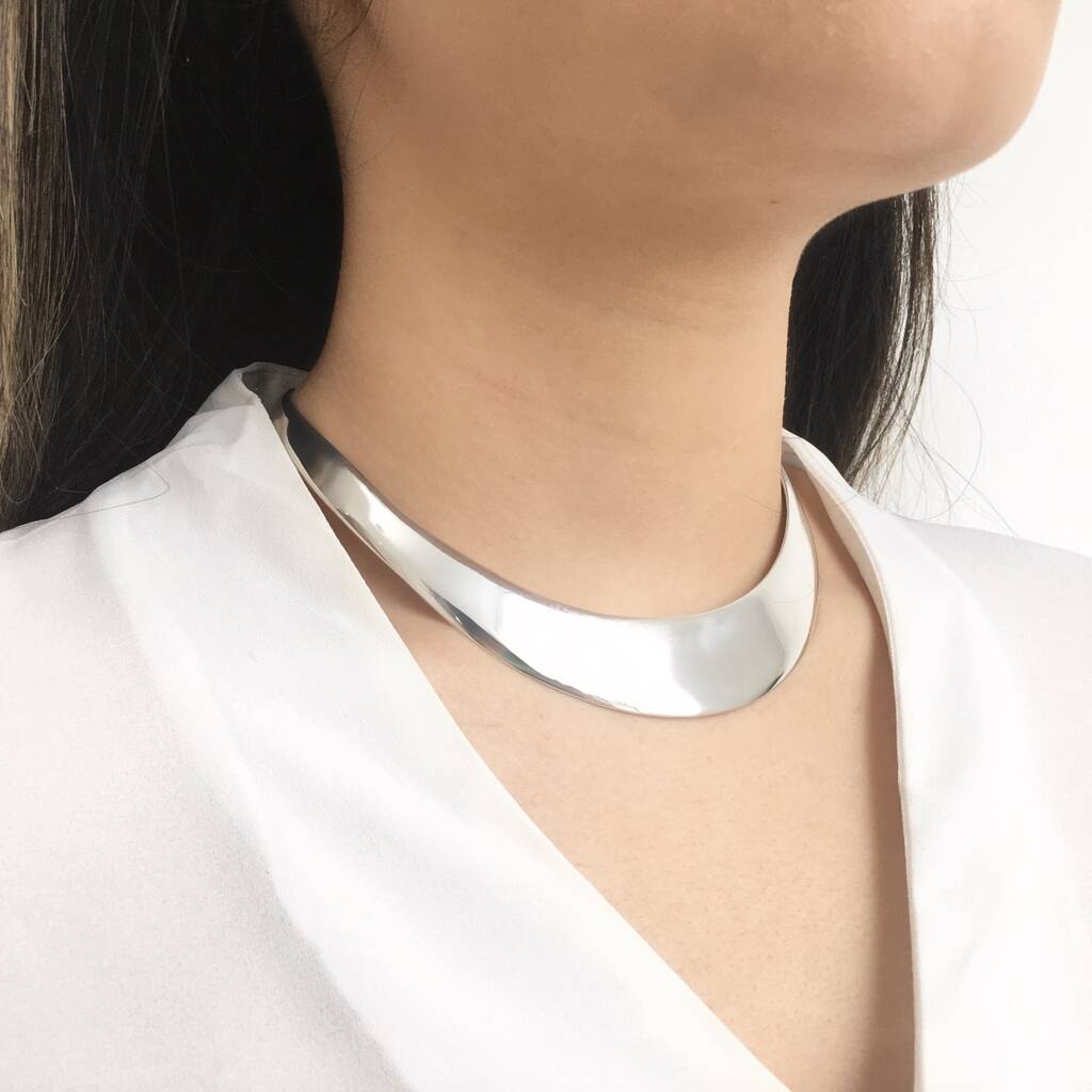 Personalized Silver Choker Necklace Christmas Gift By Mon Bijoux