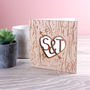Wooden Anniversary Tree Carved Heart And Arrow Card, thumbnail 3 of 4