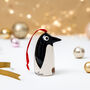 Handmade Ceramic Penguin Christmas Decoration, thumbnail 2 of 6