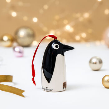 Handmade Ceramic Penguin Christmas Decoration, 2 of 6