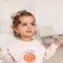 Child's Halloween 'Little Pumpkin' Embroidered Personalised Sweatshirt Jumper, thumbnail 5 of 8
