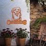 Customisable Golden Retriever Welcome Metal Wall Art Sign For Home And Garden Gift, thumbnail 7 of 11