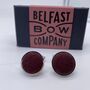 Irish Linen Cufflinks In Burgundy By Belfast Bow Company