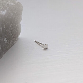 Sterling Silver Heart Nose Stud, 2 of 7