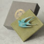 Blue Swallow Bird Brooch, thumbnail 4 of 8