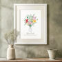 Birth Flowers Family Bouquet With Wildflowers Print, thumbnail 1 of 4