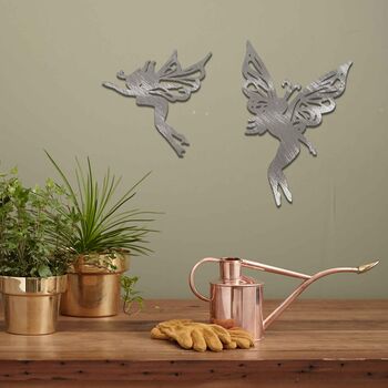 Fairy Metal Garden Art Set, Decorative Outdoor Wall Decor For Garden Spaces, 5 of 10