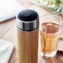 Insulated Bamboo Vacuum Flask With Thermometer, thumbnail 1 of 5