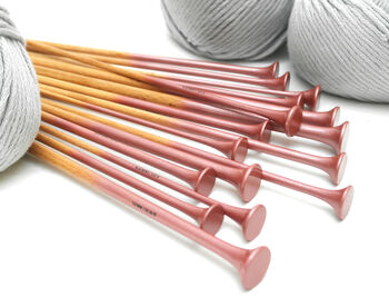 Rose Gold Ombre Painted Knitting Needle Set, 2 of 6