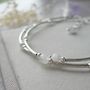 Moonstone And Pearl Double Stranded Bracelet, thumbnail 5 of 6