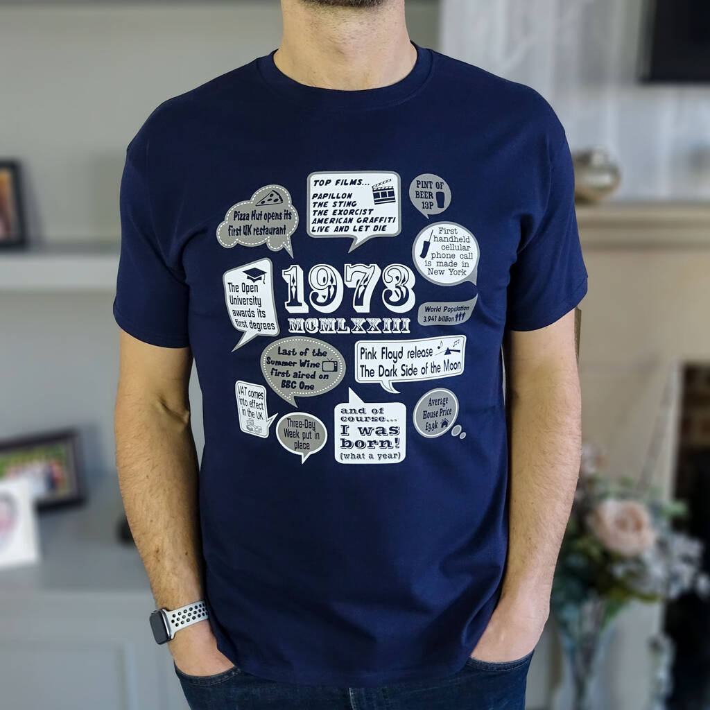 'Events Of 1973' 50th Birthday Gift T Shirt, 1 of 5