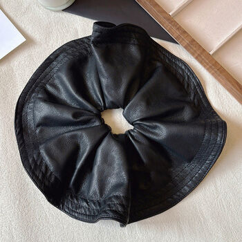 Oversized Vegan Leather Hair Scrunchie, 7 of 12