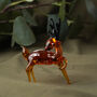 Glass Deer Hand Blown Ornament In Gift Box, thumbnail 1 of 3